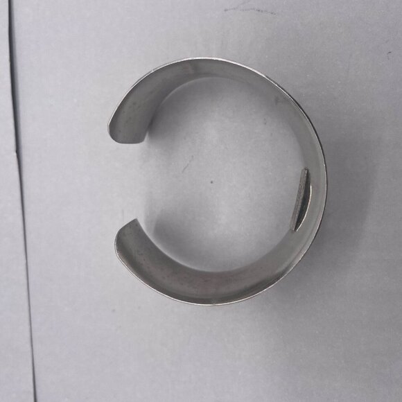 A.V. Max NYC Wide Hammered Brass Concave Cuff Bracelet Silver Tone - Picture 4 of 7